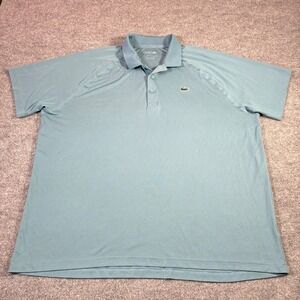 Lacoste Sport Polo Shirt Mens 4XL Blue Excellent Ultra Dry Regular Fit Logo